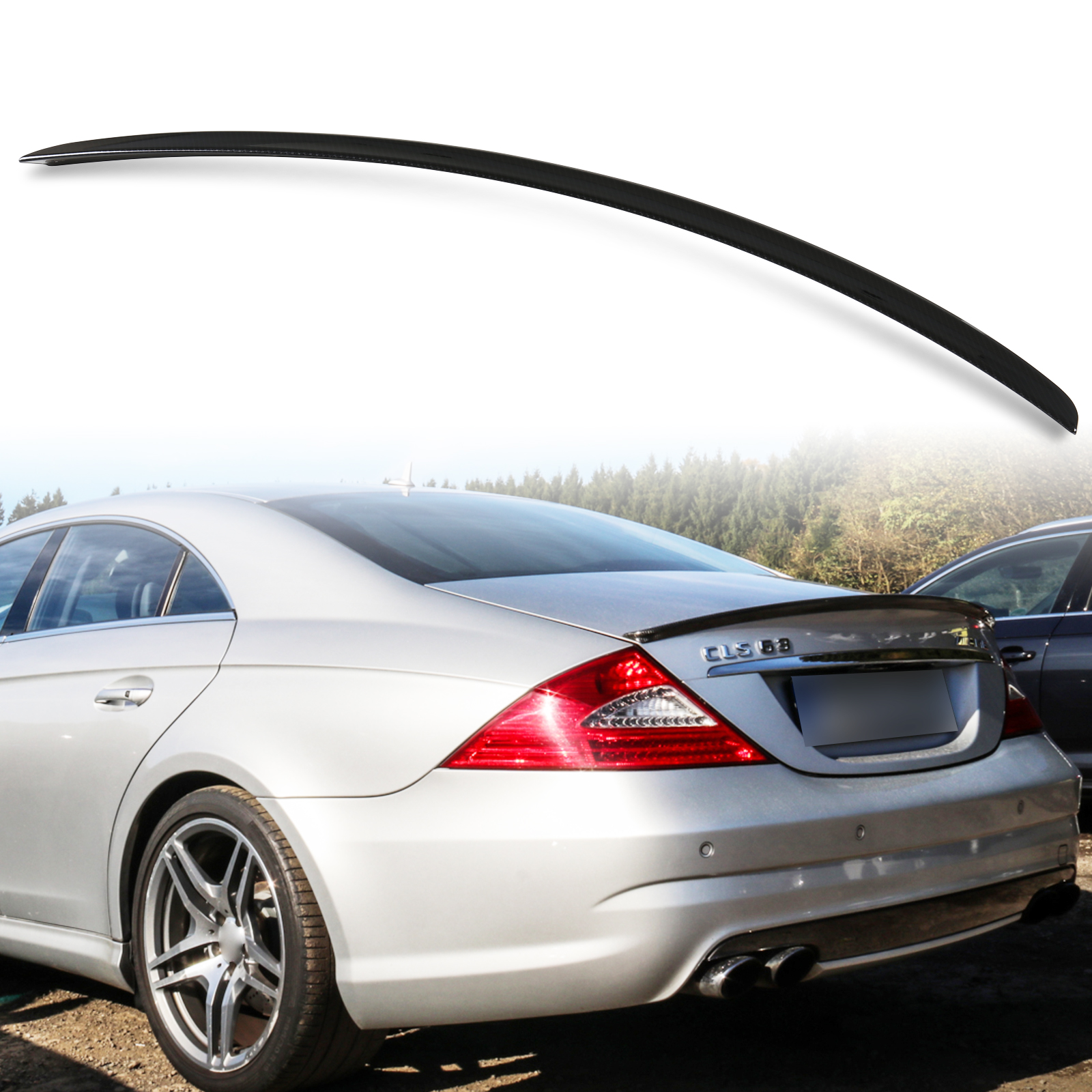 4D Carbon Fibre Rear Boot ABS Spoiler For Mercedes Benz CLS W219 A